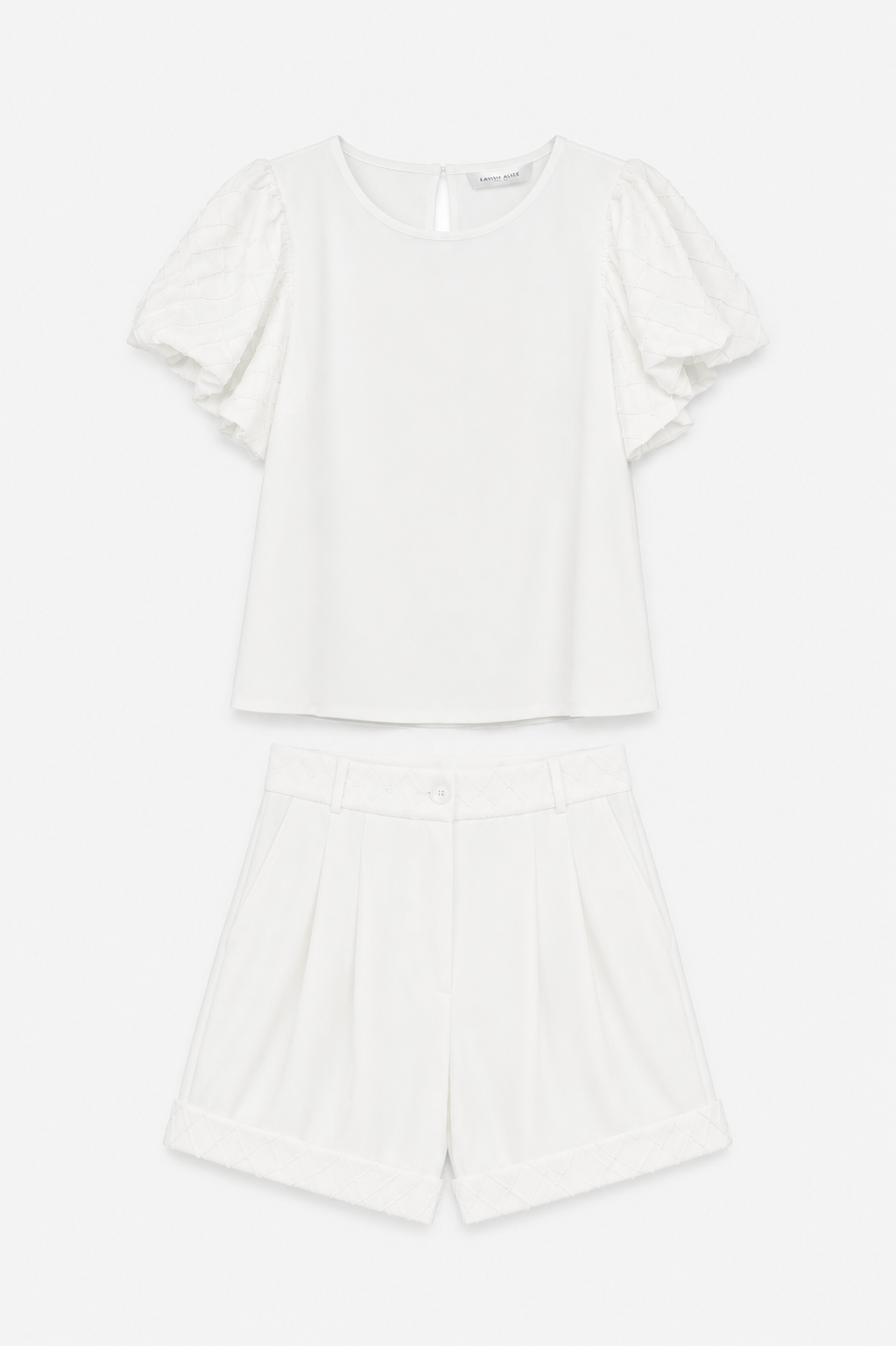 Coordinato Donna con Blusa Maniche Voluminose e Shorts