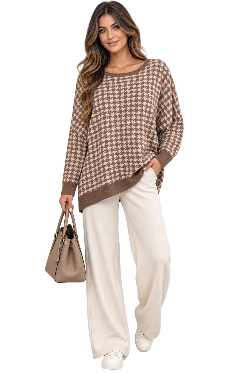Maglia Oversize Fantasia Pied-de-Poule