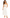 Abito Lungo Donna Bianco con Cut-Out e Anello Frontale