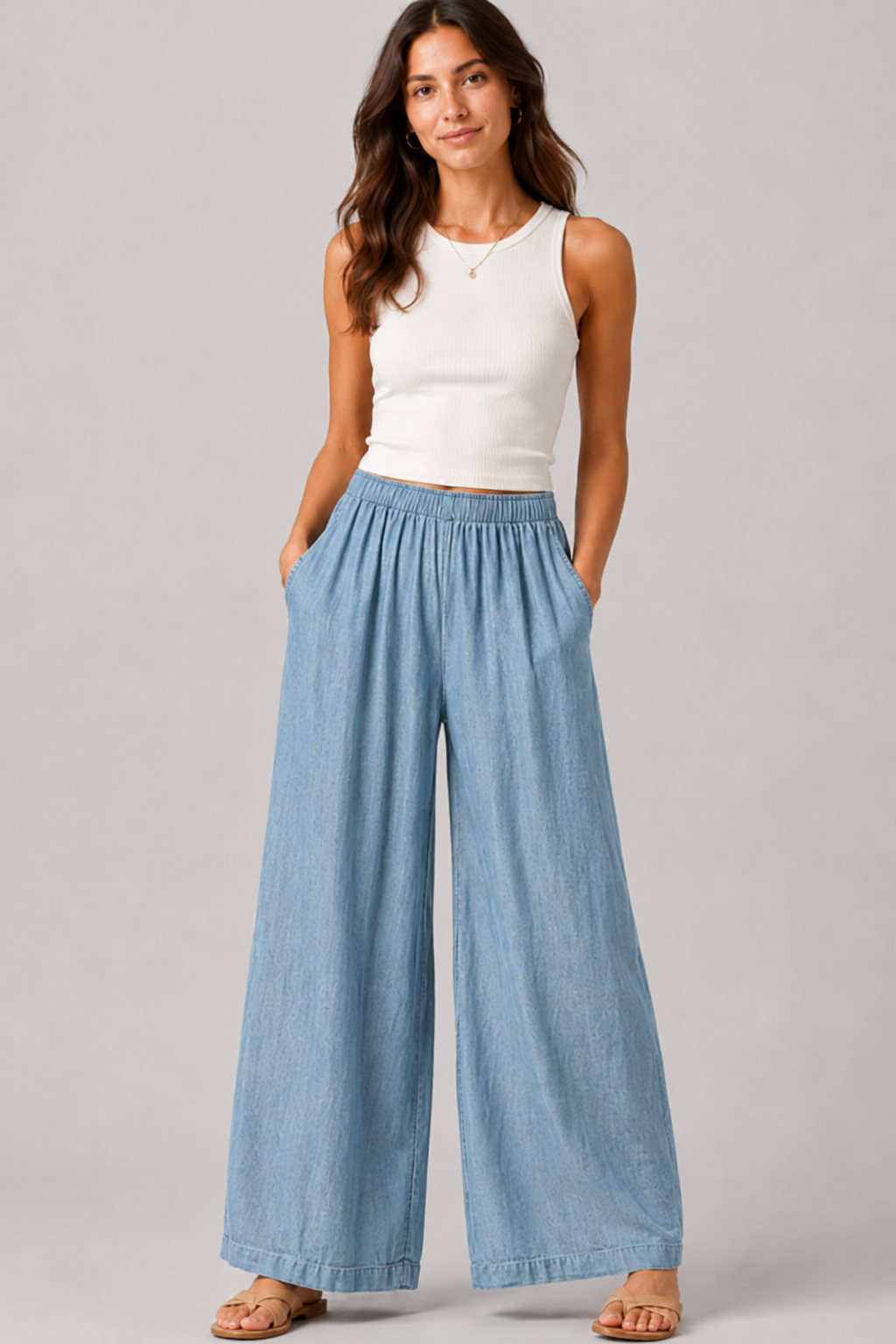 Pantaloni palazzo con coulisse